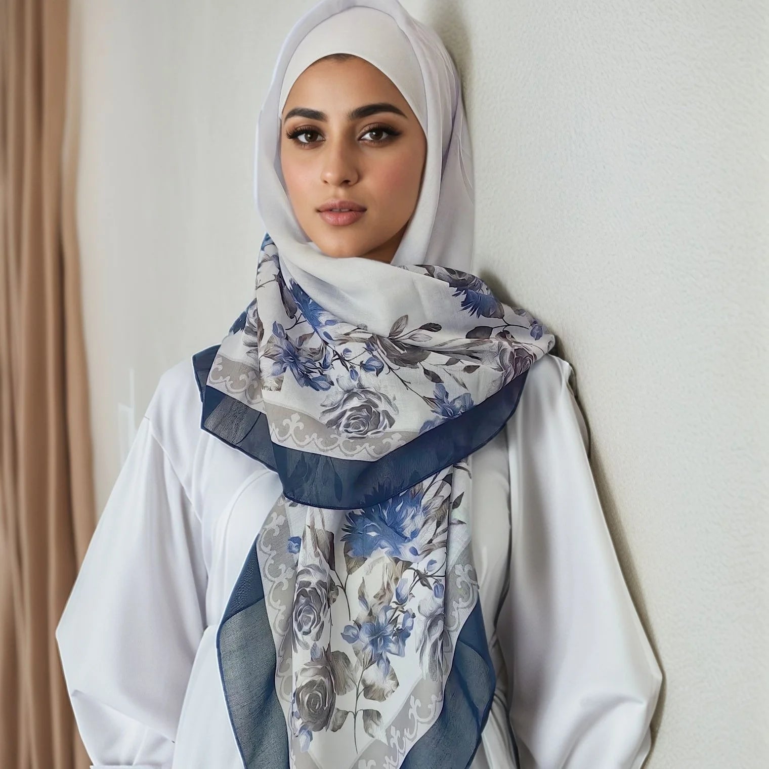 Premium Bawal Floral Hijab