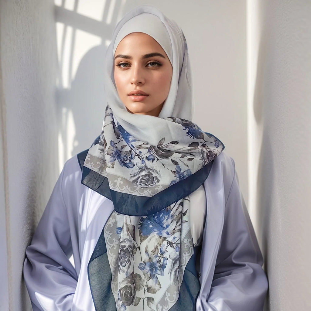 Premium Bawal Floral Hijab
