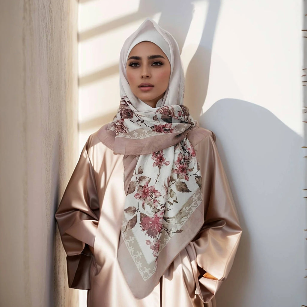 Premium Bawal Floral Hijab